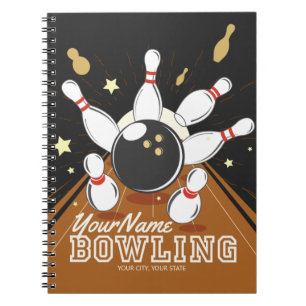 Personlig Bowlareare Strejka Bowling Lanes Boll St Anteckningsbok