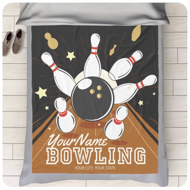 Personlig Bowlareare Strejka Bowling Lanes Boll St Fleecefilt (Skapare uppladdad)