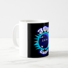 Personlig Bowling 300 Game, Blue Boll Graphics Kaffemugg