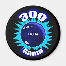 Personlig Bowling 300 Game, med datum, Magnet