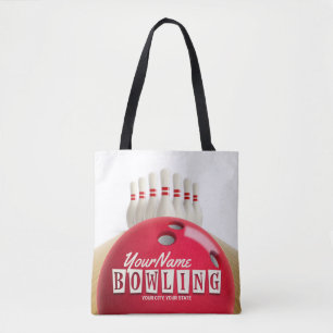 Personlig Bowling Ball Lanes Stift Retro League Tygkasse