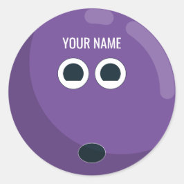Personlig Bowling Ball Sticker | LILA Runt Klistermärke