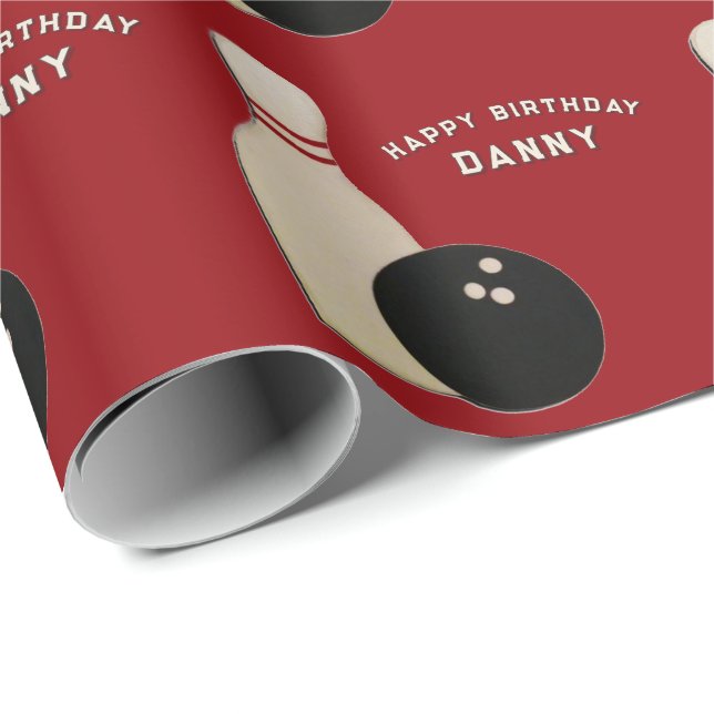 Personlig Bowling Gift Wrapping Papper Presentpapper (Rullad Hörn)