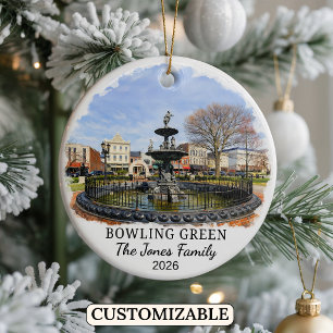 Personlig Bowling Green-ornament, Kentucky Julgransprydnad Keramik