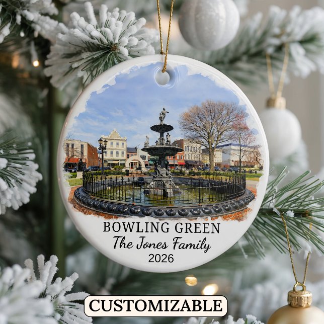 Personlig Bowling Green-ornament, Kentucky Julgransprydnad Keramik (Skapare uppladdad)