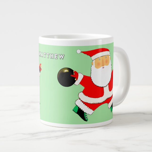 Personlig Bowling Helgdag Gift Jumbo Mugg (Framsida höger)