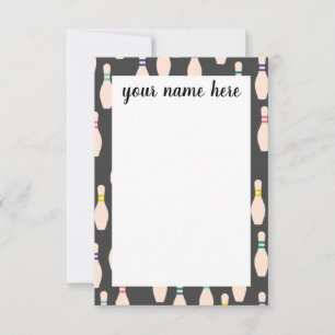 Personlig Bowling Stift Notecards Tack Kort