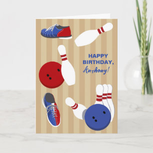 Personlig Bowling Thned Birthday Kort