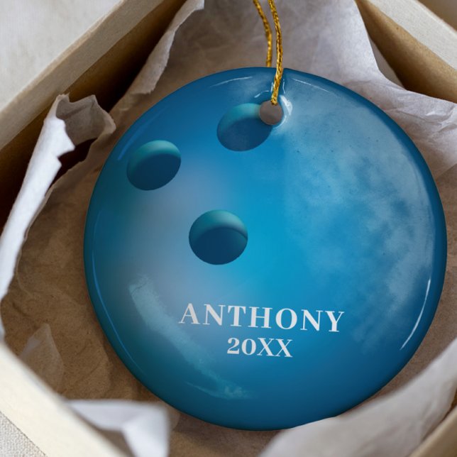 Personlig Bowlingklot Jul Julgransprydnad Keramik (Skapare uppladdad)