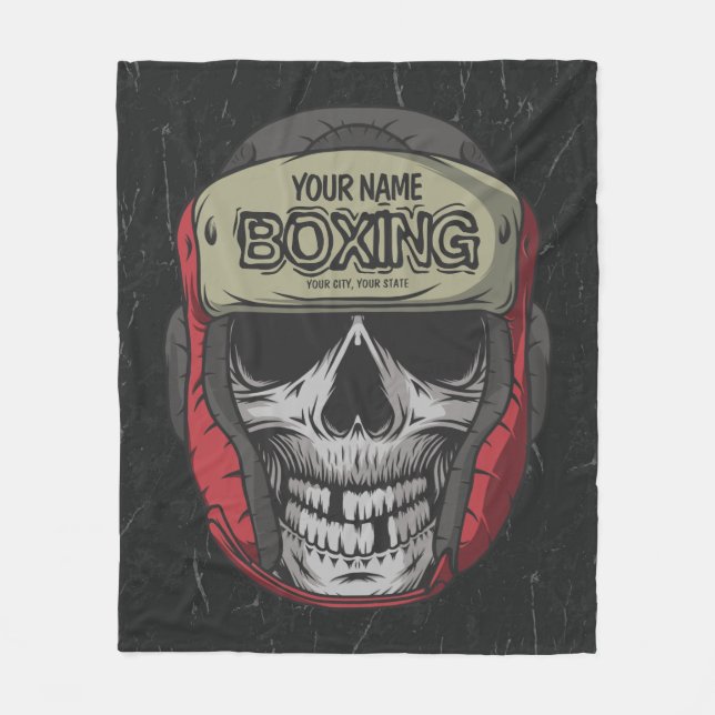 Personlig Boxer Fight Klubb Skeleton Boxing Gym Fleecefilt (Framsidan)