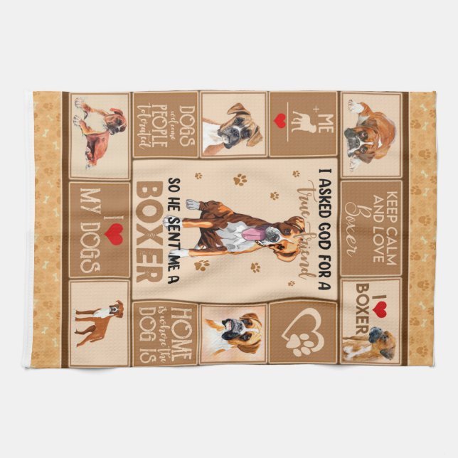 Personlig Boxer Hund Blanket, Hund älskare Gift Kökshandduk (Horisontell)