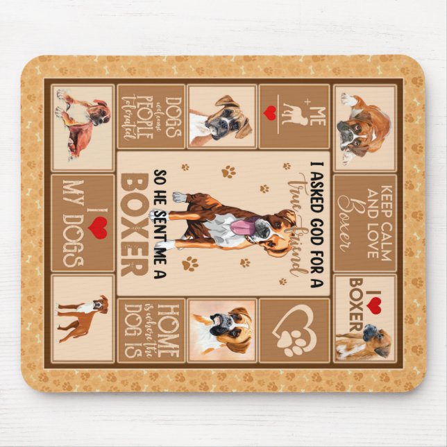 Personlig Boxer Hund Blanket Musmatta (Framsidan)