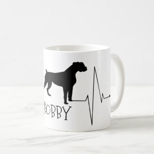 Personlig Boxer Kärlek Mitt Hund hjärtslag Kaffemugg