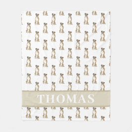 Personlig Boxer (Tigrerad) Fleecefilt