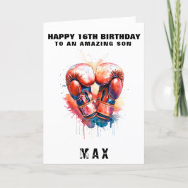 Personlig Boxing Birthday Card - Anpassat namn och Tack Kort