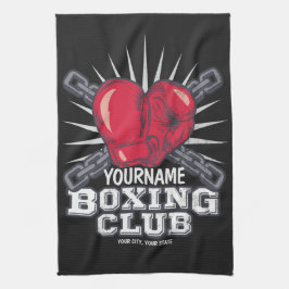 Personlig Boxing-handskar Fighter Champion Boxer Kökshandduk