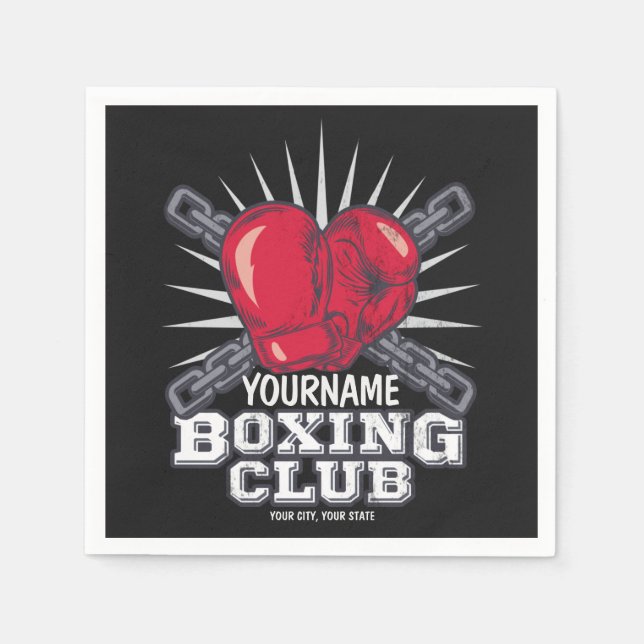 Personlig Boxing-handskar Fighter Champion Boxer Pappersservett (Framsidan)