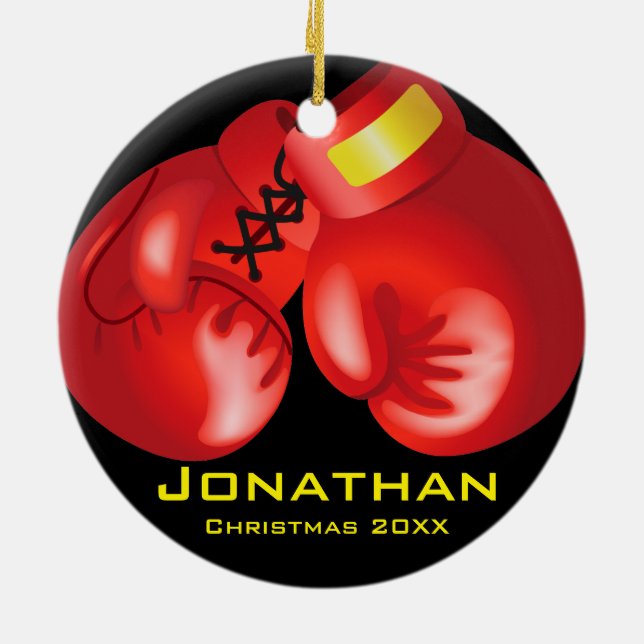 Personlig Boxing-handskar för ornament (Baksidan)