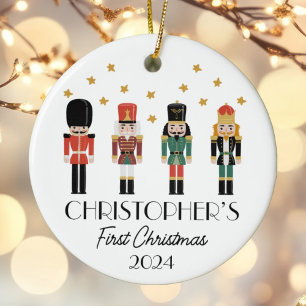 Personlig Boy Baby Första jul Nutcracker Julgransprydnad Keramik