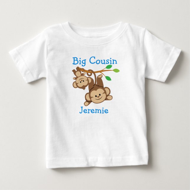Personlig Boy Monkey Big Cousin Tee (Framsida)