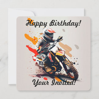 Personlig Boy Motocross-inbjudan Inbjudningar