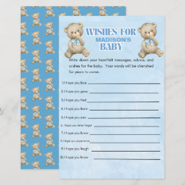 Personlig Boys Bear Baby Shower-spel