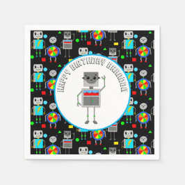Personlig Boy's Birthday Robot Pappersservett
