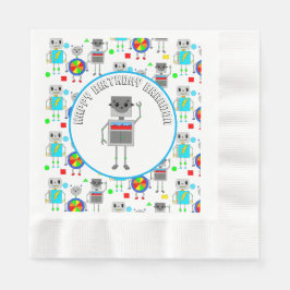 Personlig Boy's Birthday Robot Pappersservett