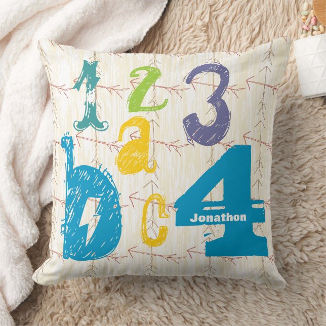 Personlig Boy's Room Crossed Arrow ABC 1234 Kudde (Filt)
