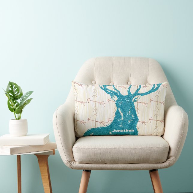 Personlig Boy's Room Crossed Arrow Hjort Lumbarkudde (Stol)