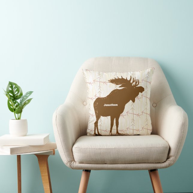 Personlig Boy's Room Crossed Arrow Moose Kudde (Stol)