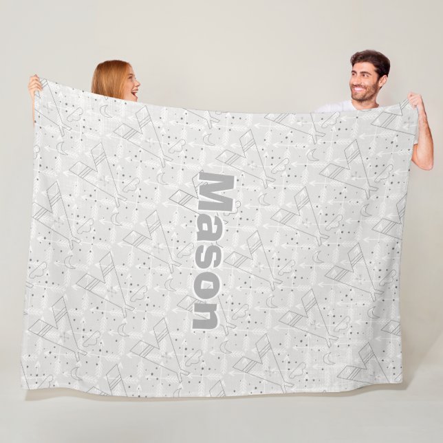 Personlig Boys Room Modern Teepee Arrow Mönster Fleecefilt (På plats)