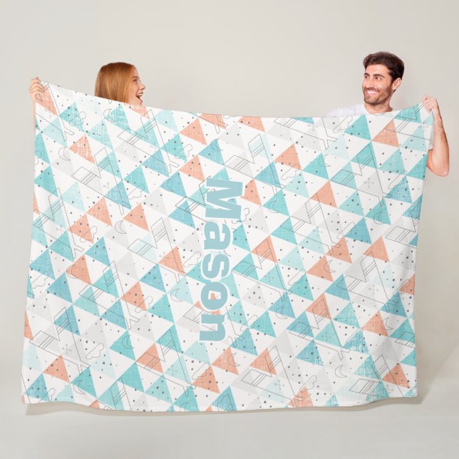 Personlig Boy's Room Modern Teepee Mönster Fleecefilt (På plats)