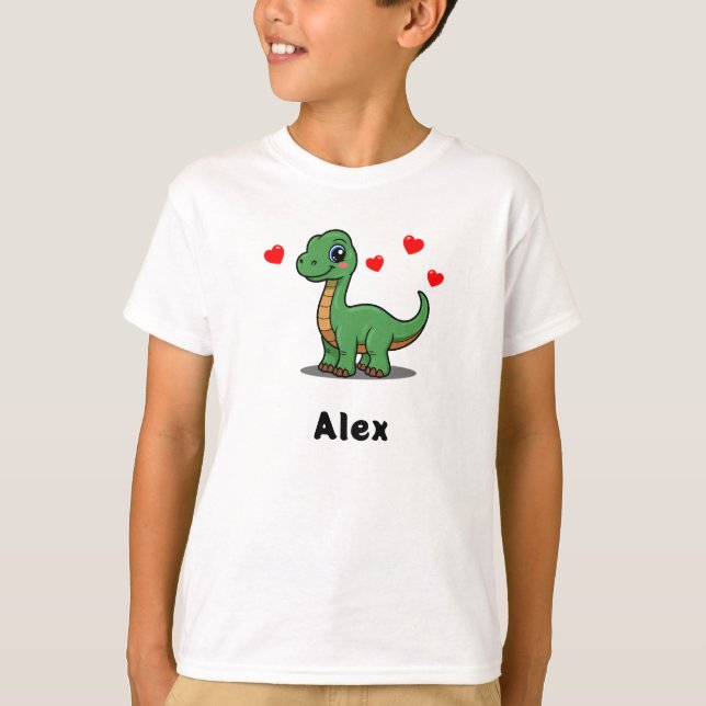 Personlig Brachiosaurus Dinosaurie Barn T-Shirt (Framsida)