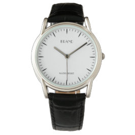 Personlig Brand Manar Classic Black Leather Armbandsur
