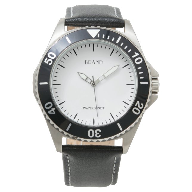 Personlig Brand Manar Stainless Steel Black Armbandsur (Framsida)