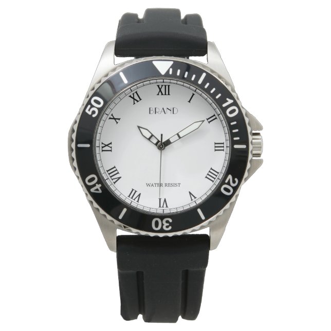 Personlig Brand Manar Stainless Steel Black Armbandsur (Framsida)