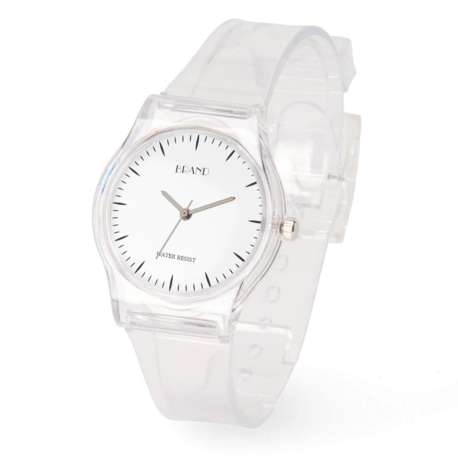 Personlig Brand Silicone Strap Clear Armbandsur (Vinkel)