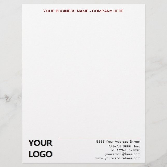 Personlig Branded Business Letterhead-mall Brevhuvud (Framsida)