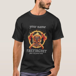 Personlig brandman namn & avdelningsdesign t shirt