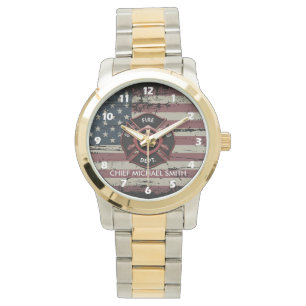 Personlig Brandman USA-Flagga Armbandsur