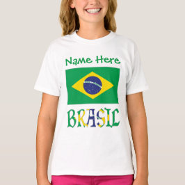 Personlig Brasilien Bandiera Flick- T Shirt