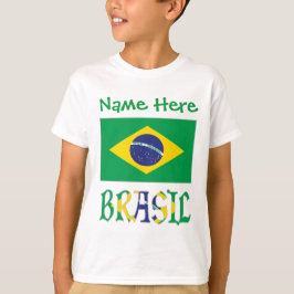 Personlig Brasilien Bandiera Pojke T Shirt