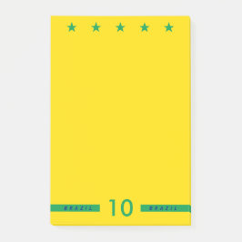 Personlig Brasilien Flagga Färg Vm fotboll Post-it Block
