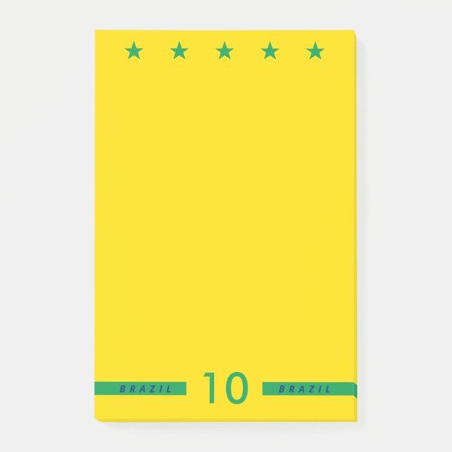 Personlig Brasilien Flagga Färg Vm fotboll Post-it Block (Framsida)