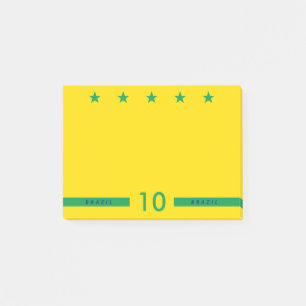 Personlig Brasilien Flagga Färg Vm fotboll Post-it Block