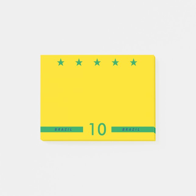 Personlig Brasilien Flagga Färg Vm fotboll Post-it Block (Framsida)