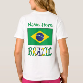 Personlig Brasilien Flagga Flickas T Shirt