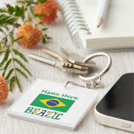 Personlig Brasilien Flagga Fyrkantig Akryl
