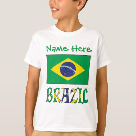 Personlig Brasilien Flagga Pojke’s T Shirt